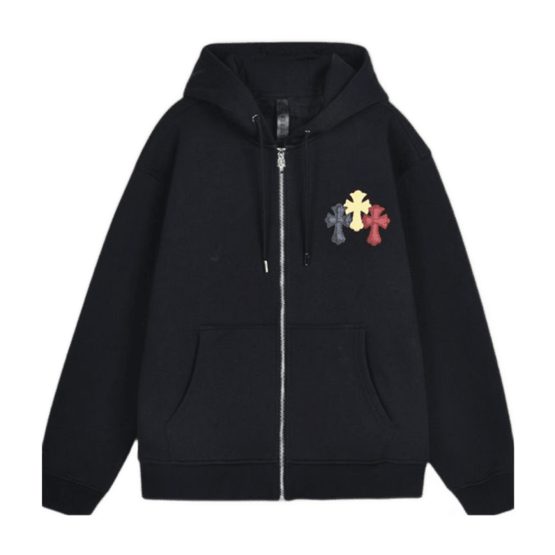 Chrome Hearts Zip-Up Preto Colorido
