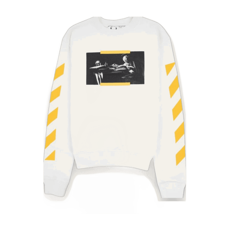 Off-White Suéter Branco e Amarelo